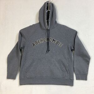 Abercrombie & Fitch 92 Y2K Hoodie Mens M Gray‎ Heavyweight Distressed Pullover